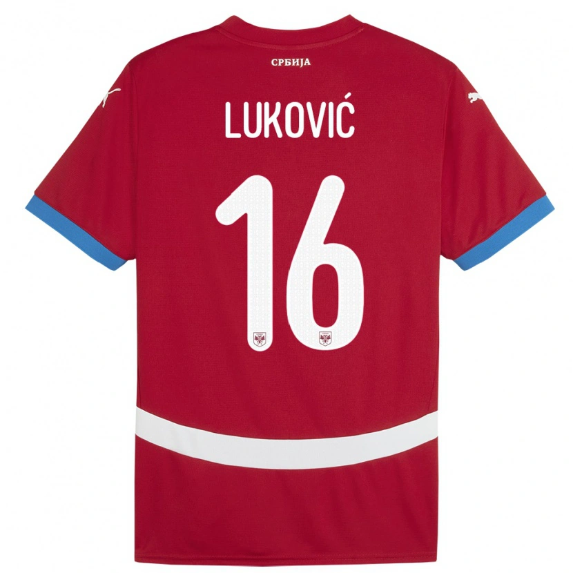 Danxen Kinder Serbien Milos Lukovic #16 Rot Heimtrikot Trikot 24-26 T-Shirt Schweiz