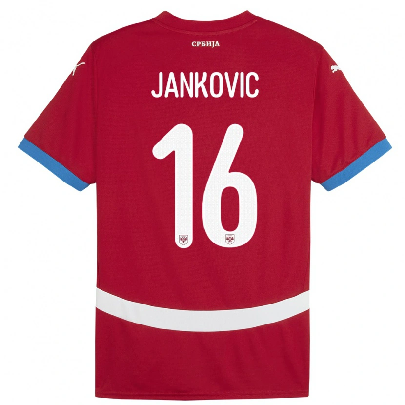 Danxen Kinder Serbien Dimitrije Jankovic #16 Rot Heimtrikot Trikot 24-26 T-Shirt Schweiz