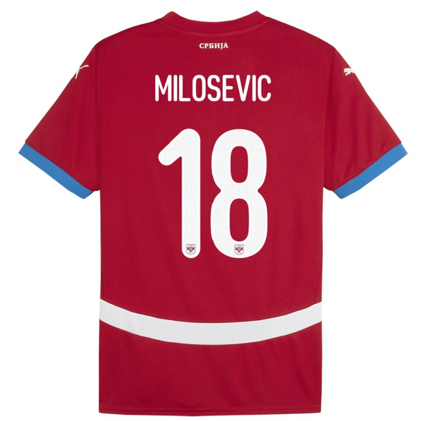 Danxen Kinder Serbien Mateja Milosevic #18 Rot Heimtrikot Trikot 24-26 T-Shirt Schweiz