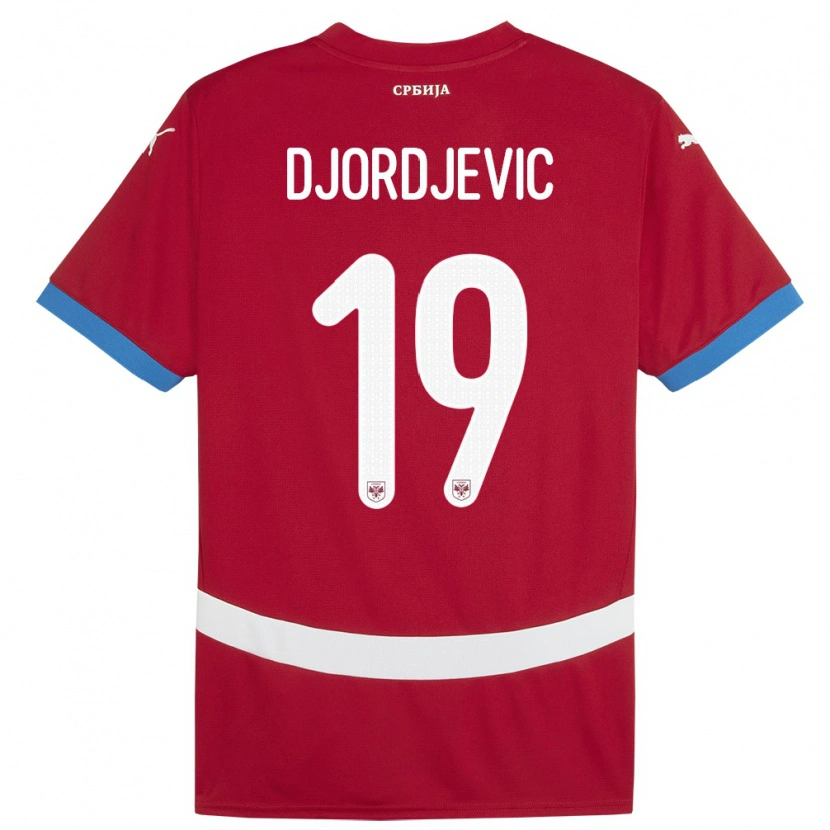Danxen Kinder Serbien Luka Djordjevic #19 Rot Heimtrikot Trikot 24-26 T-Shirt Schweiz