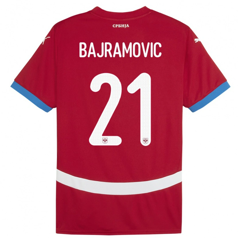 Danxen Kinder Serbien Eldin Bajramovic #21 Rot Heimtrikot Trikot 24-26 T-Shirt Schweiz