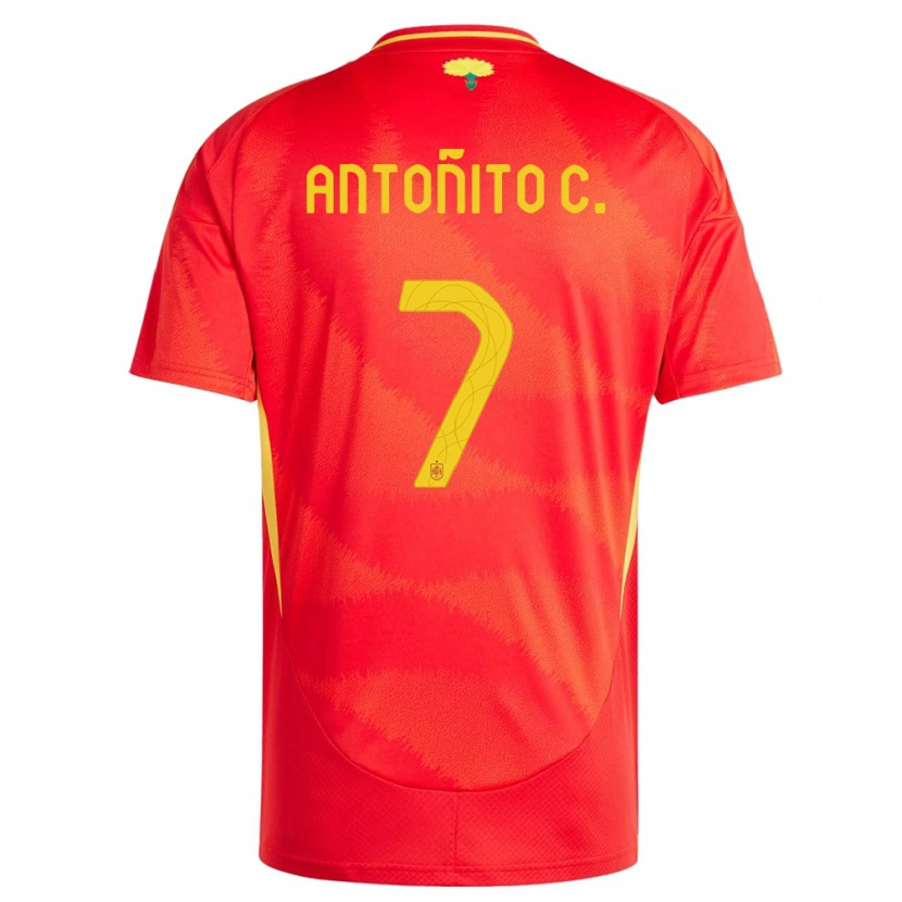 Danxen Kinder Spanien Antoñito Cordero #7 Rot Heimtrikot Trikot 24-26 T-Shirt Schweiz