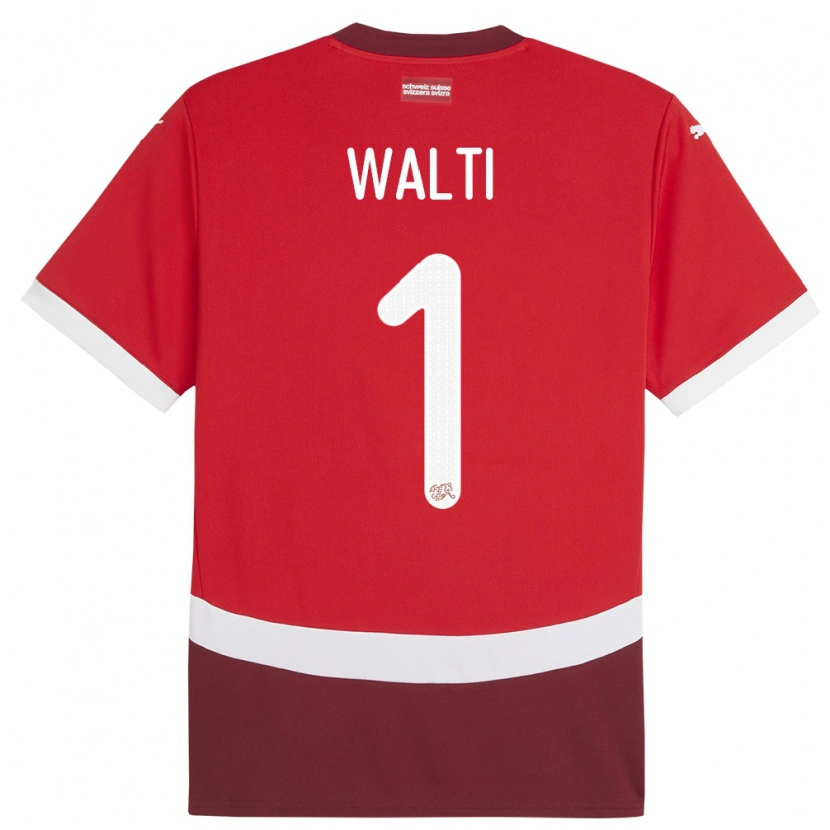 Danxen Kinder Schweiz Dario Wälti #1 Rot Heimtrikot Trikot 24-26 T-Shirt Schweiz