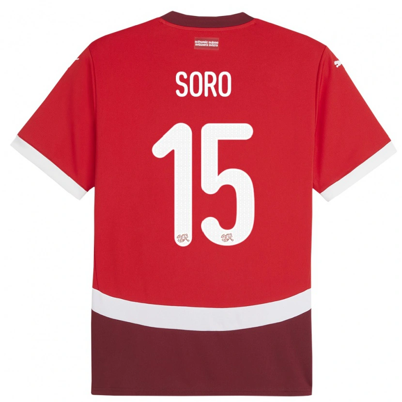 Danxen Kinder Schweiz Brillani Soro #15 Rot Heimtrikot Trikot 24-26 T-Shirt Schweiz