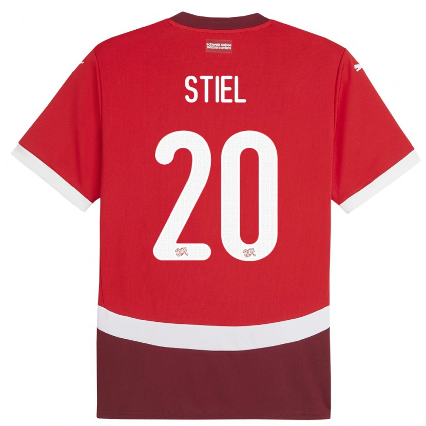 Danxen Kinder Schweiz Jill Stiel #20 Rot Heimtrikot Trikot 24-26 T-Shirt Schweiz