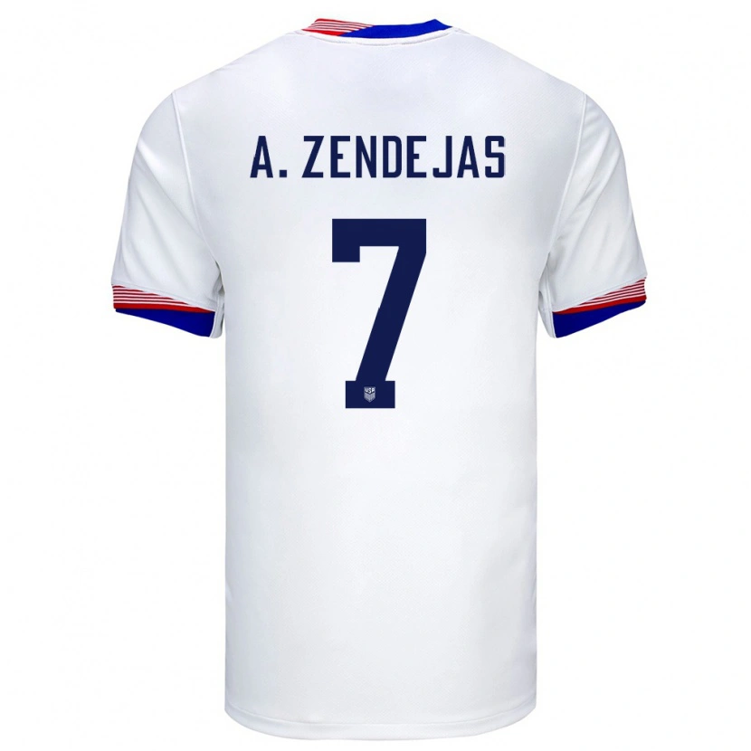 Danxen Kinder Vereinigte Staaten Álex Zendejas #7 Weiß Heimtrikot Trikot 24-26 T-Shirt Schweiz