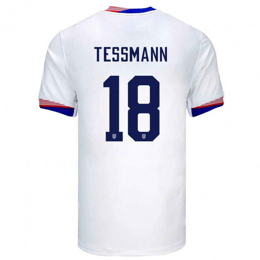 Danxen Kinder Vereinigte Staaten Tanner Tessmann #18 Weiß Heimtrikot Trikot 24-26 T-Shirt Schweiz