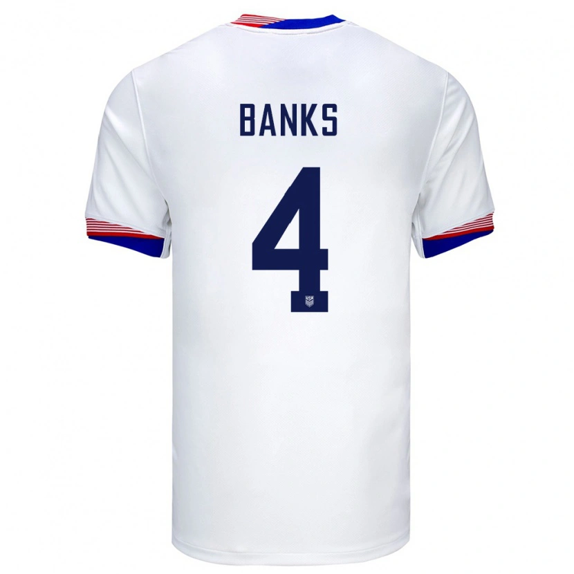 Danxen Kinder Vereinigte Staaten Noahkai Banks #4 Weiß Heimtrikot Trikot 24-26 T-Shirt Schweiz