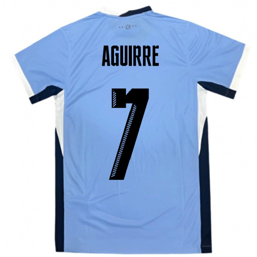 Danxen Kinder Uruguay Rodrigo Aguirre #7 Weiß Schwarz Heimtrikot Trikot 24-26 T-Shirt Schweiz