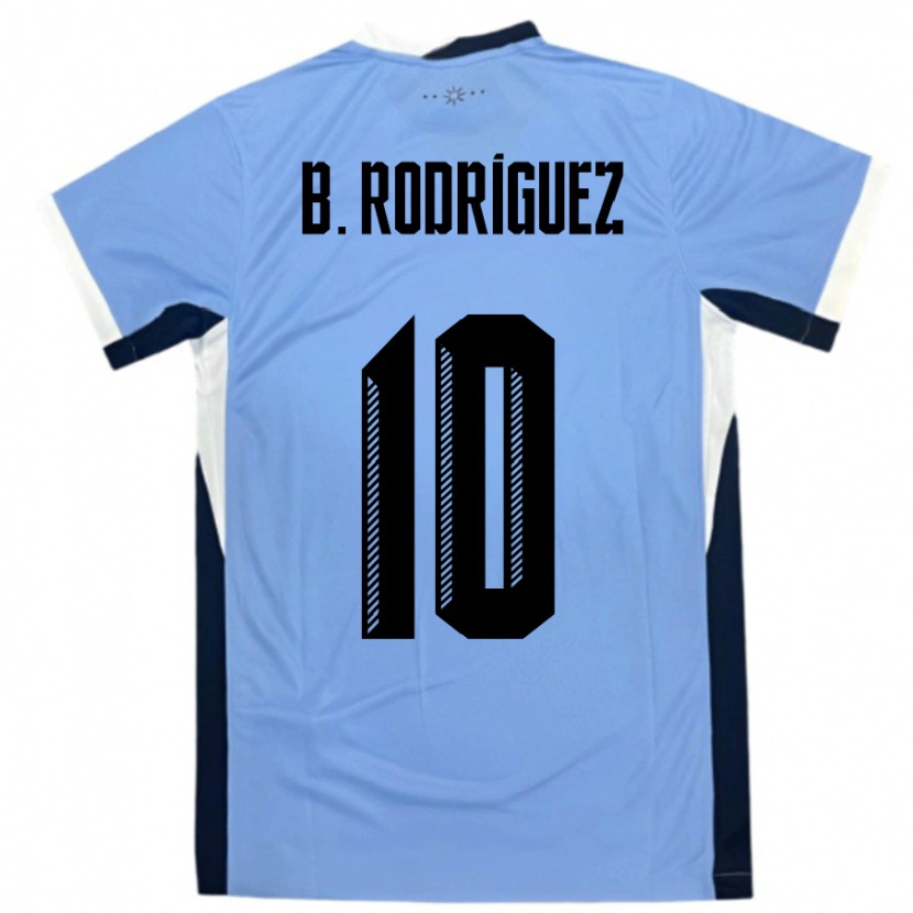 Danxen Kinder Uruguay Brian Rodríguez #10 Weiß Schwarz Heimtrikot Trikot 24-26 T-Shirt Schweiz