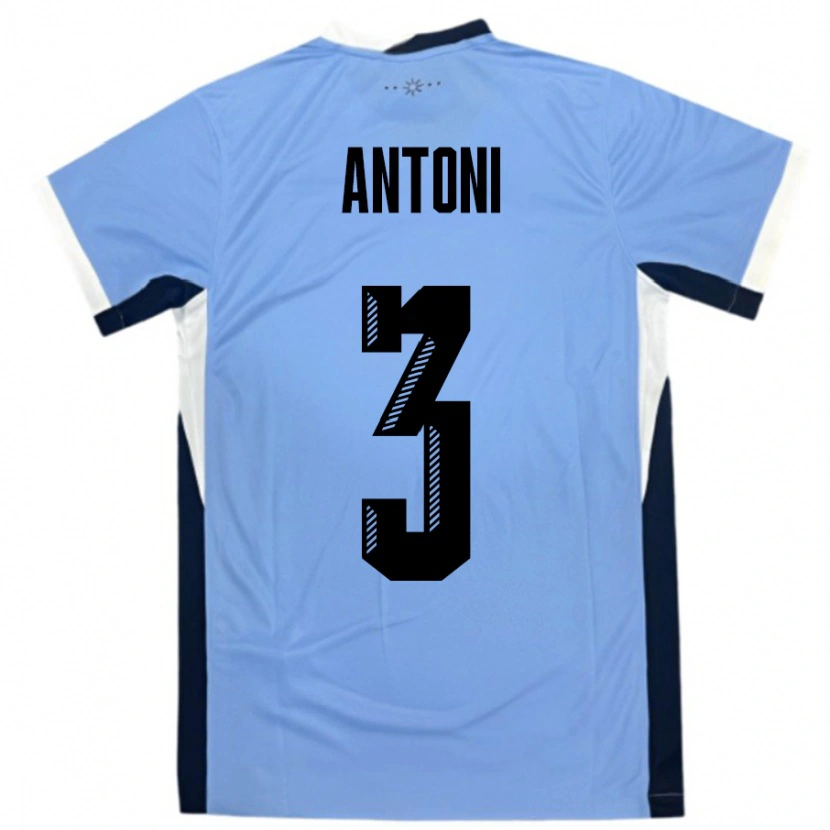 Danxen Kinder Uruguay Mateo Antoni #3 Weiß Schwarz Heimtrikot Trikot 24-26 T-Shirt Schweiz