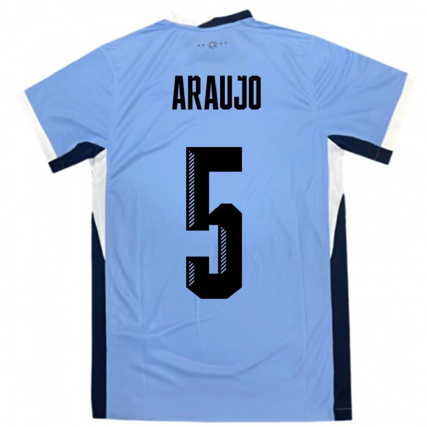 Danxen Kinder Uruguay César Araújo #5 Weiß Schwarz Heimtrikot Trikot 24-26 T-Shirt Schweiz