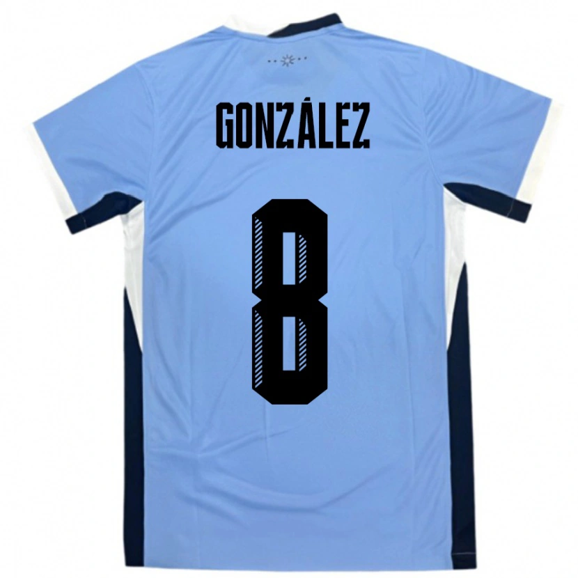 Danxen Kinder Uruguay Luciano Gonzalez #8 Weiß Schwarz Heimtrikot Trikot 24-26 T-Shirt Schweiz