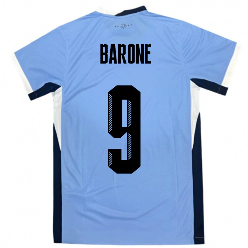 Danxen Kinder Uruguay Faustino Barone #9 Weiß Schwarz Heimtrikot Trikot 24-26 T-Shirt Schweiz