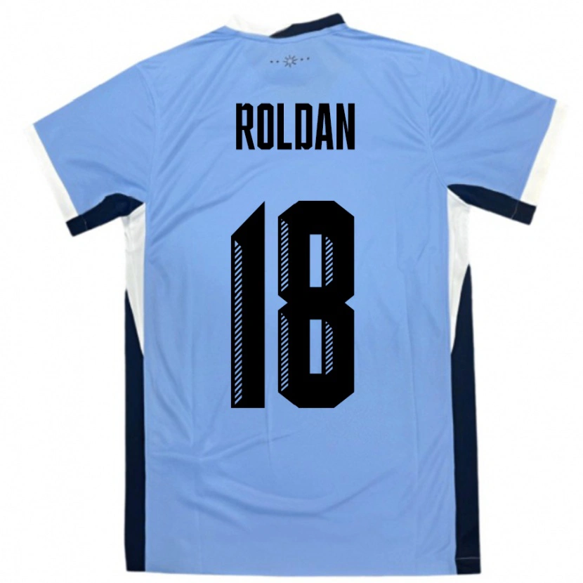 Danxen Kinder Uruguay Thiago Roldan #18 Weiß Schwarz Heimtrikot Trikot 24-26 T-Shirt Schweiz