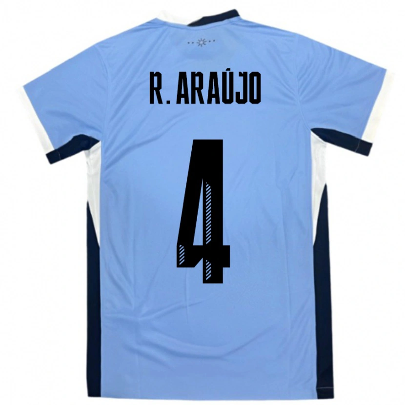 Danxen Kinder Uruguay Ronald Araujo #4 Weiß Schwarz Heimtrikot Trikot 24-26 T-Shirt Schweiz
