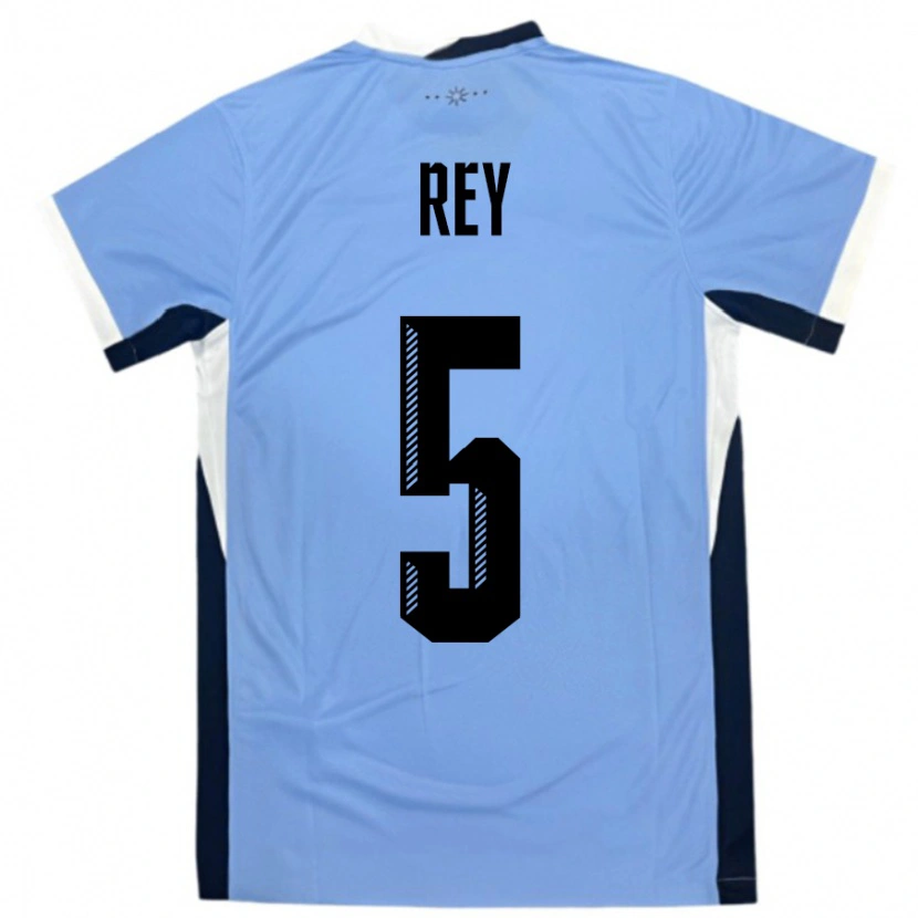 Danxen Kinder Uruguay Rodrigo Rey #5 Weiß Schwarz Heimtrikot Trikot 24-26 T-Shirt Schweiz