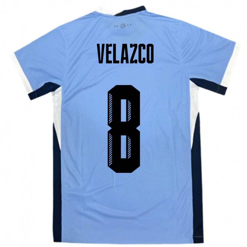 Danxen Kinder Uruguay Ximena Velazco #8 Weiß Schwarz Heimtrikot Trikot 24-26 T-Shirt Schweiz