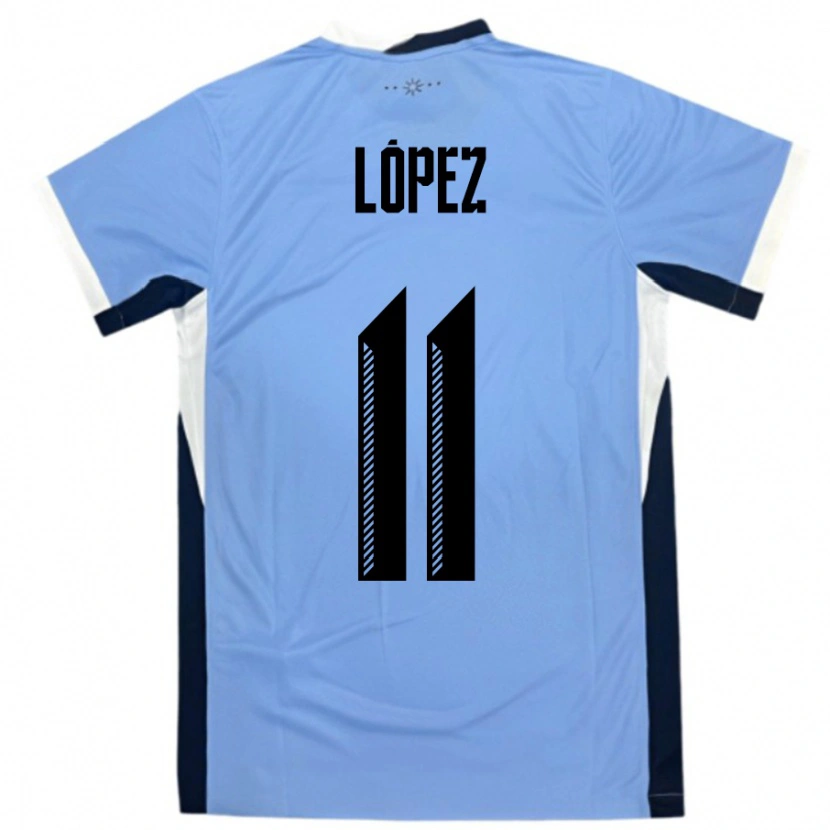 Danxen Kinder Uruguay Guillermo Lopez #11 Weiß Schwarz Heimtrikot Trikot 24-26 T-Shirt Schweiz
