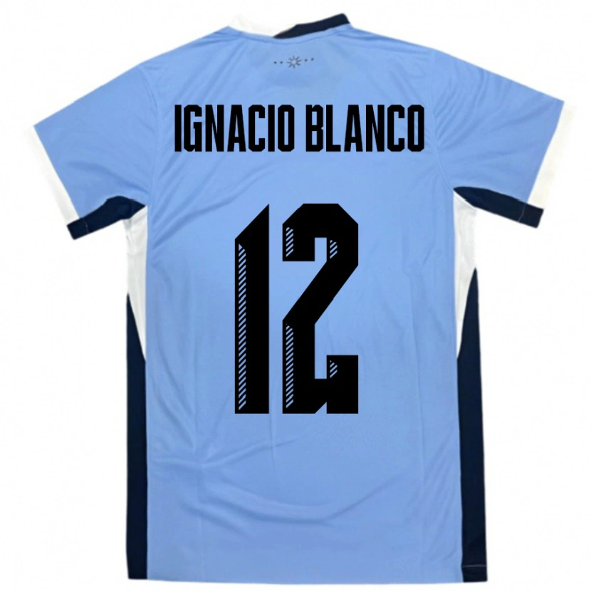 Danxen Kinder Uruguay Juan Ignacio Blanco #12 Weiß Schwarz Heimtrikot Trikot 24-26 T-Shirt Schweiz