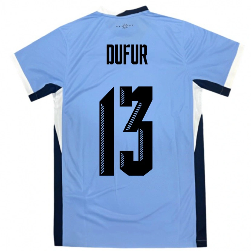 Danxen Kinder Uruguay Lautaro Dufur #13 Weiß Schwarz Heimtrikot Trikot 24-26 T-Shirt Schweiz