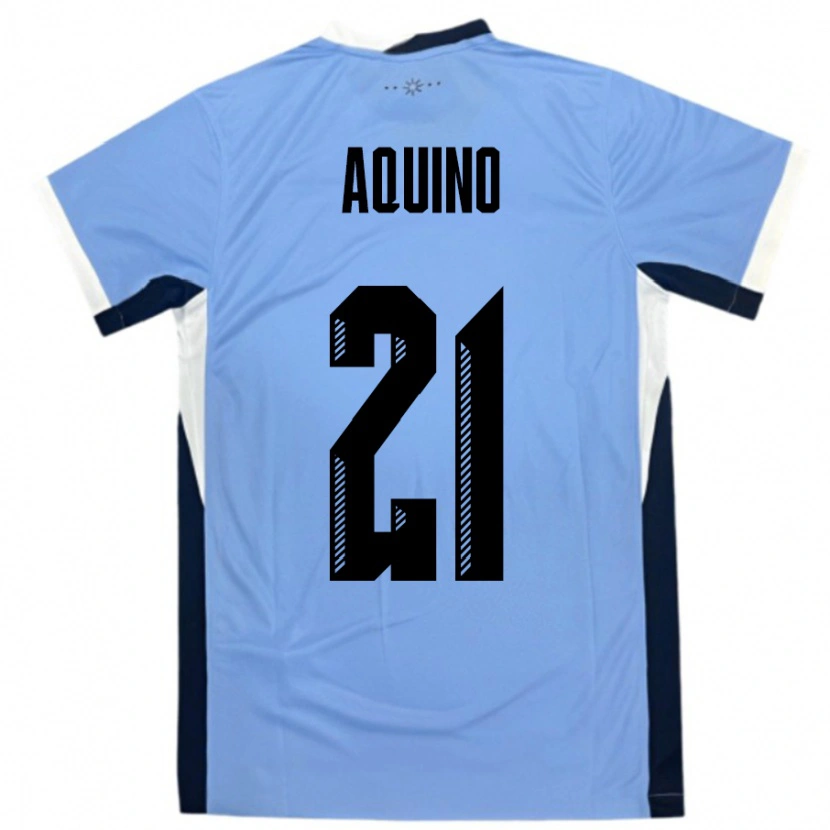 Danxen Kinder Uruguay Belen Aquino #21 Weiß Schwarz Heimtrikot Trikot 24-26 T-Shirt Schweiz