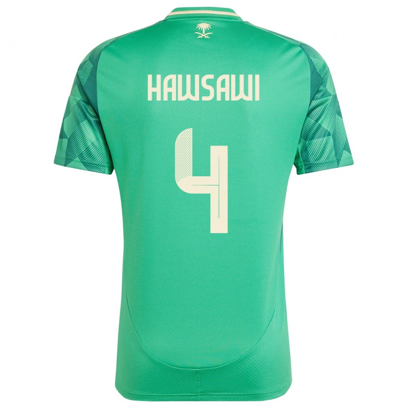 Danxen Kinder Saudi-Arabien Mohammed Hawsawi #4 Grün Heimtrikot Trikot 24-26 T-Shirt Schweiz