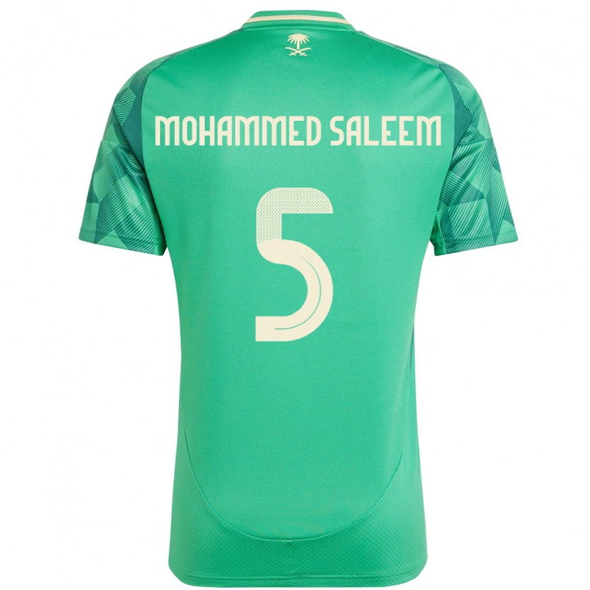 Danxen Kinder Saudi-Arabien Moayad Mohammed Saleem #5 Grün Heimtrikot Trikot 24-26 T-Shirt Schweiz