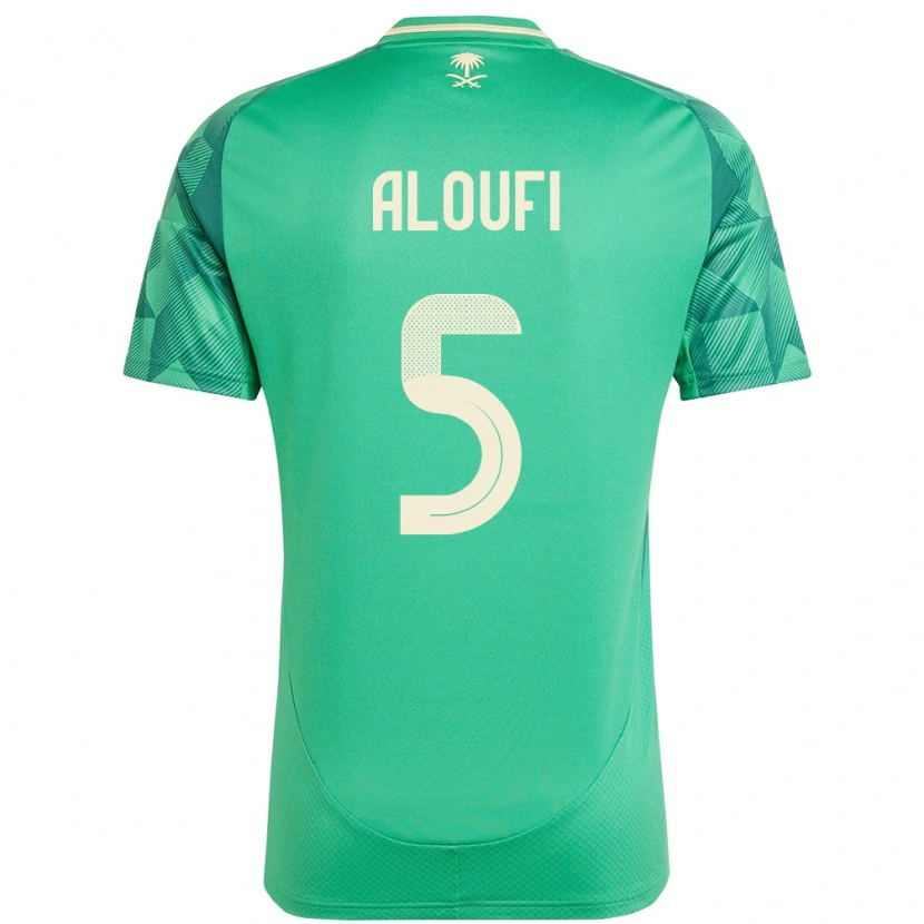 Danxen Kinder Saudi-Arabien Mohammed Aloufi #5 Grün Heimtrikot Trikot 24-26 T-Shirt Schweiz