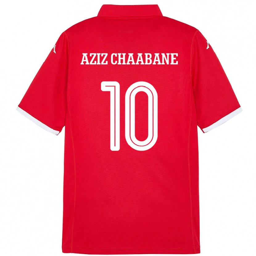 Danxen Kinder Tunesien Mohamed Aziz Chaabane #10 Rot Heimtrikot Trikot 24-26 T-Shirt Schweiz