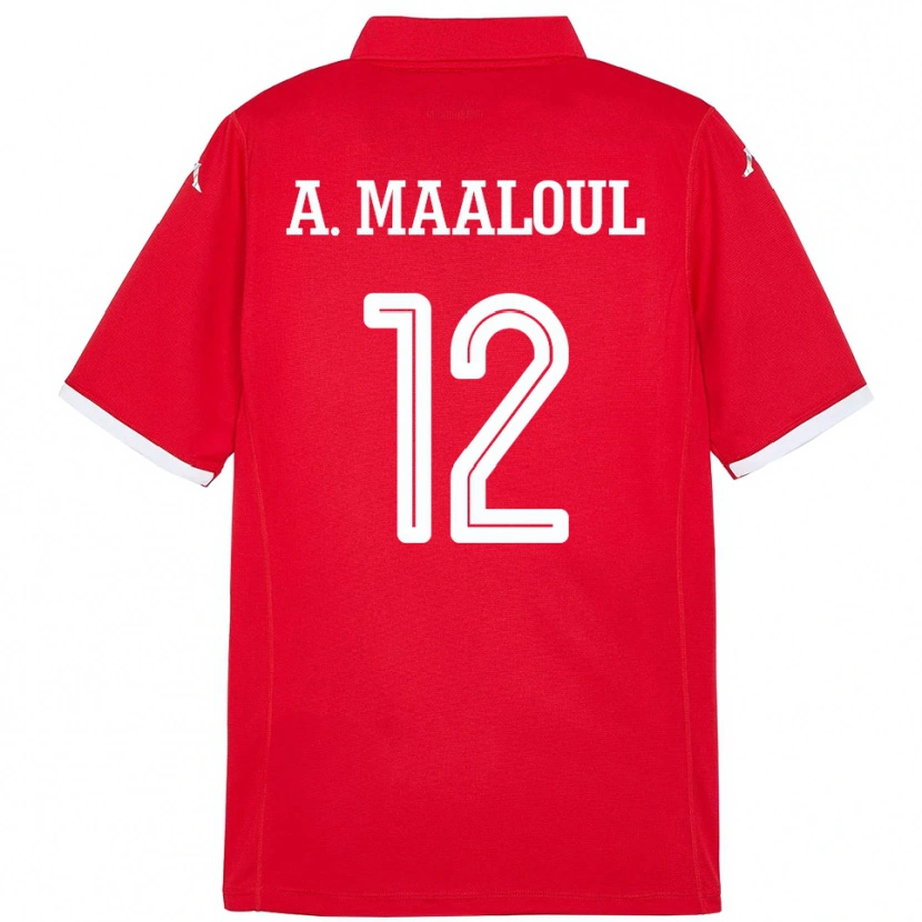 Danxen Kinder Tunesien Ali Maaloul #12 Rot Heimtrikot Trikot 24-26 T-Shirt Schweiz