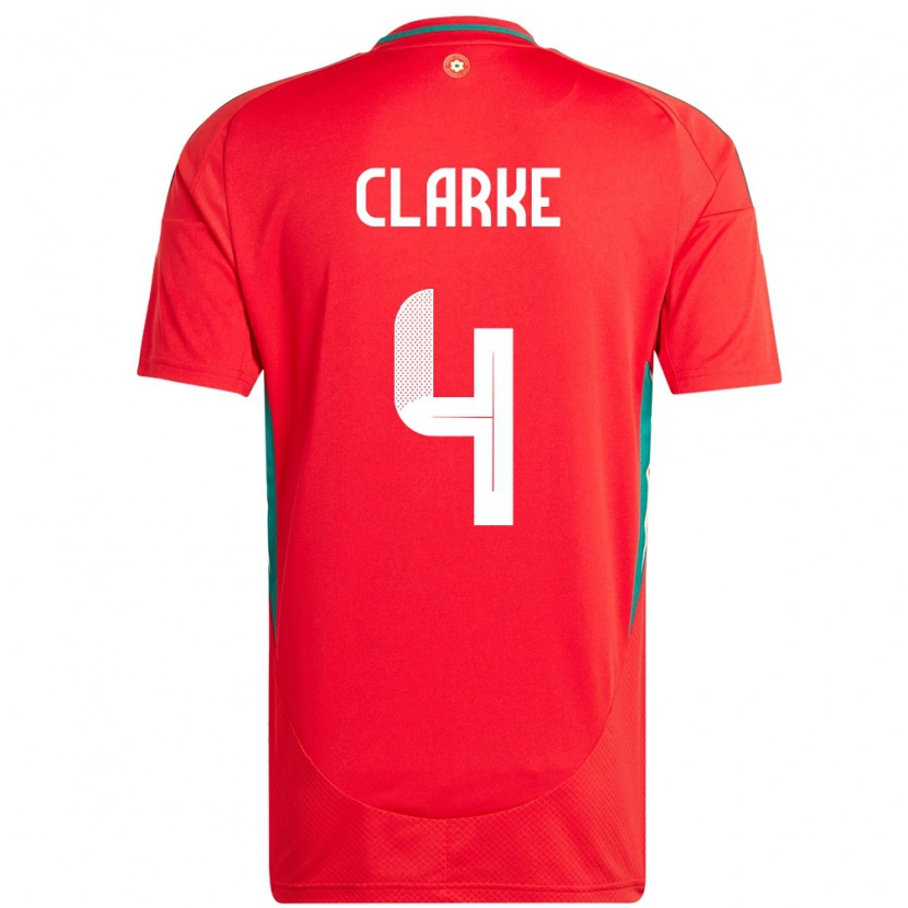 Danxen Kinder Wales Brayden Clarke #4 Rot Heimtrikot Trikot 24-26 T-Shirt Schweiz