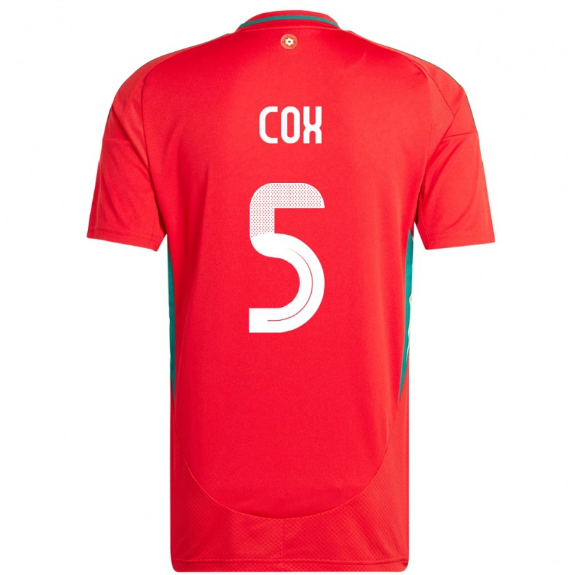 Danxen Kinder Wales Daniel Cox #5 Rot Heimtrikot Trikot 24-26 T-Shirt Schweiz