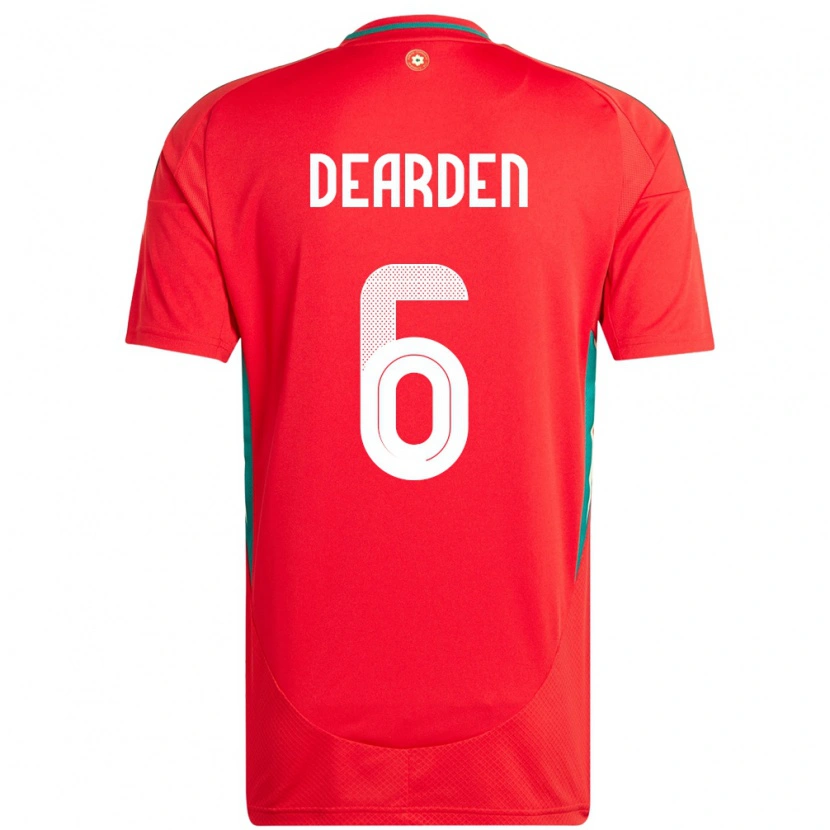 Danxen Kinder Wales Thomas Dearden #6 Rot Heimtrikot Trikot 24-26 T-Shirt Schweiz