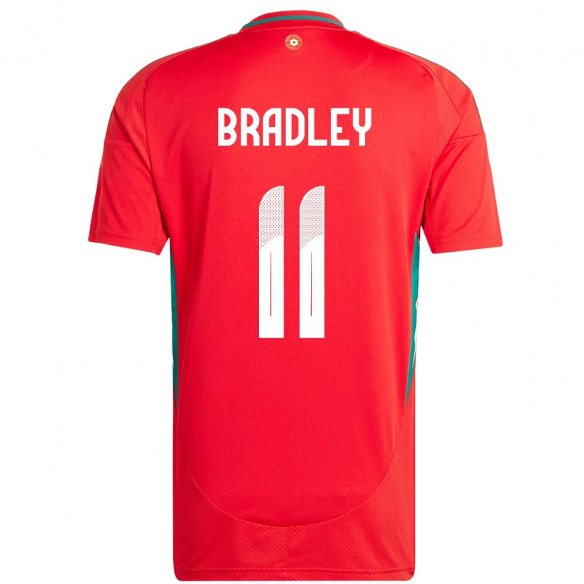 Danxen Kinder Wales Sion Bradley #11 Rot Heimtrikot Trikot 24-26 T-Shirt Schweiz