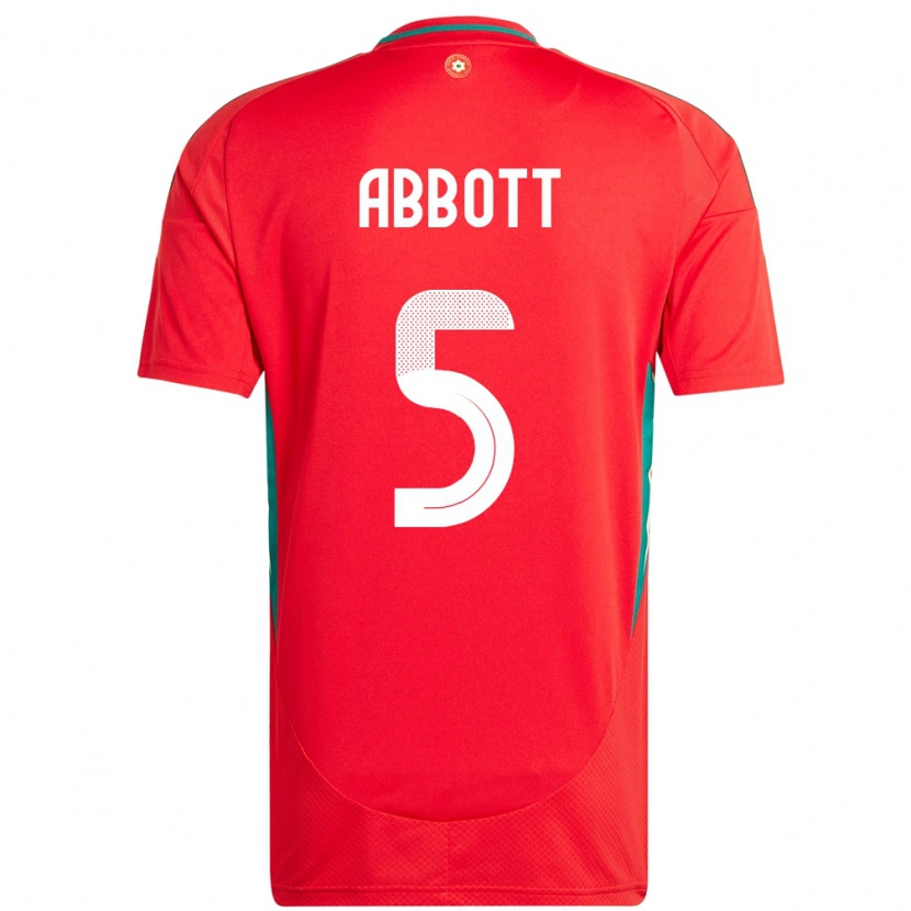 Danxen Kinder Wales George Abbott #5 Rot Heimtrikot Trikot 24-26 T-Shirt Schweiz