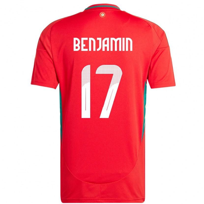 Danxen Kinder Wales Omari Benjamin #17 Rot Heimtrikot Trikot 24-26 T-Shirt Schweiz