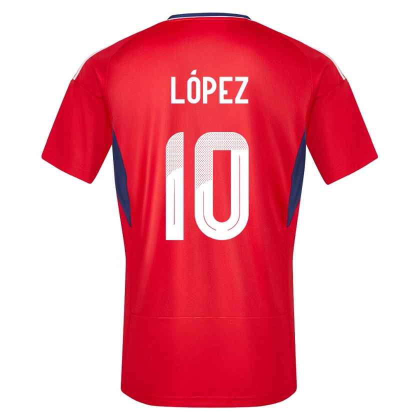 Danxen Kinder Costa Rica Sebastián López #10 Rot Heimtrikot Trikot 24-26 T-Shirt Schweiz