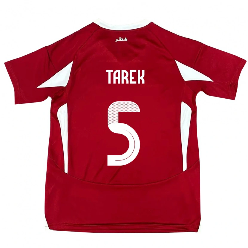 Danxen Kinder Katar Tarek Salman #5 Rot Heimtrikot Trikot 24-26 T-Shirt Schweiz