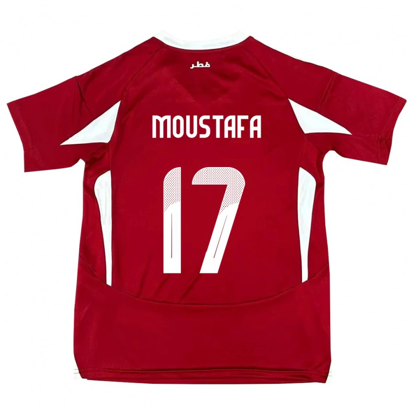 Danxen Kinder Katar Abdelrahman Moustafa #17 Rot Heimtrikot Trikot 24-26 T-Shirt Schweiz