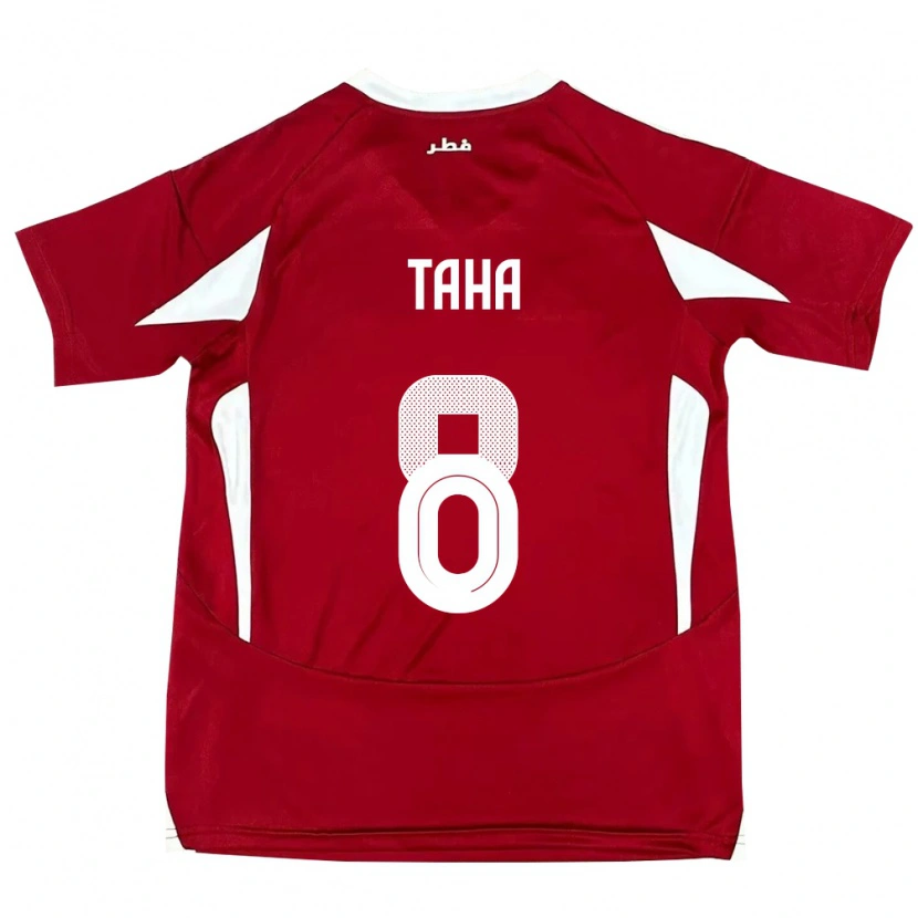 Danxen Kinder Katar Moath Taha #8 Rot Heimtrikot Trikot 24-26 T-Shirt Schweiz