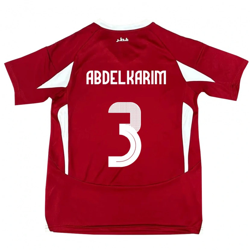 Danxen Kinder Katar Abdelkarim Hassan #3 Rot Heimtrikot Trikot 24-26 T-Shirt Schweiz
