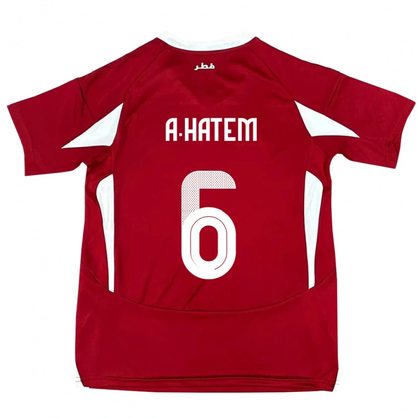 Danxen Kinder Katar Abdulaziz Hatem #6 Rot Heimtrikot Trikot 24-26 T-Shirt Schweiz