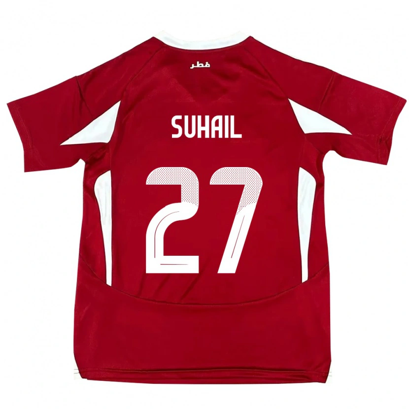 Danxen Kinder Katar Ahmed Suhail #27 Rot Heimtrikot Trikot 24-26 T-Shirt Schweiz