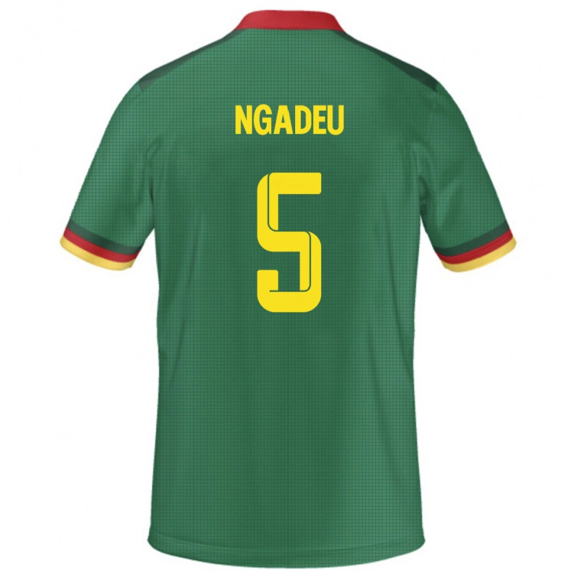 Danxen Kinder Kamerun Michael Ngadeu #5 Grün Heimtrikot Trikot 24-26 T-Shirt Schweiz