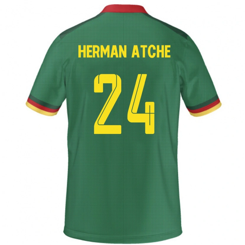 Danxen Kinder Kamerun Miguel Herman Atche #24 Grün Heimtrikot Trikot 24-26 T-Shirt Schweiz