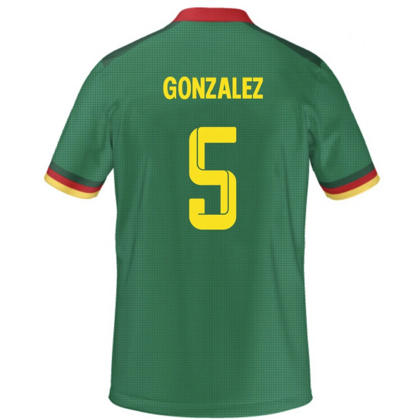 Danxen Kinder Kamerun Oumar Gonzalez #5 Grün Heimtrikot Trikot 24-26 T-Shirt Schweiz