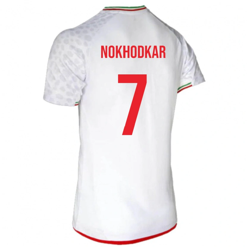 Danxen Kinder Iran Hossein Nokhodkar #7 Weiß Heimtrikot Trikot 24-26 T-Shirt Schweiz
