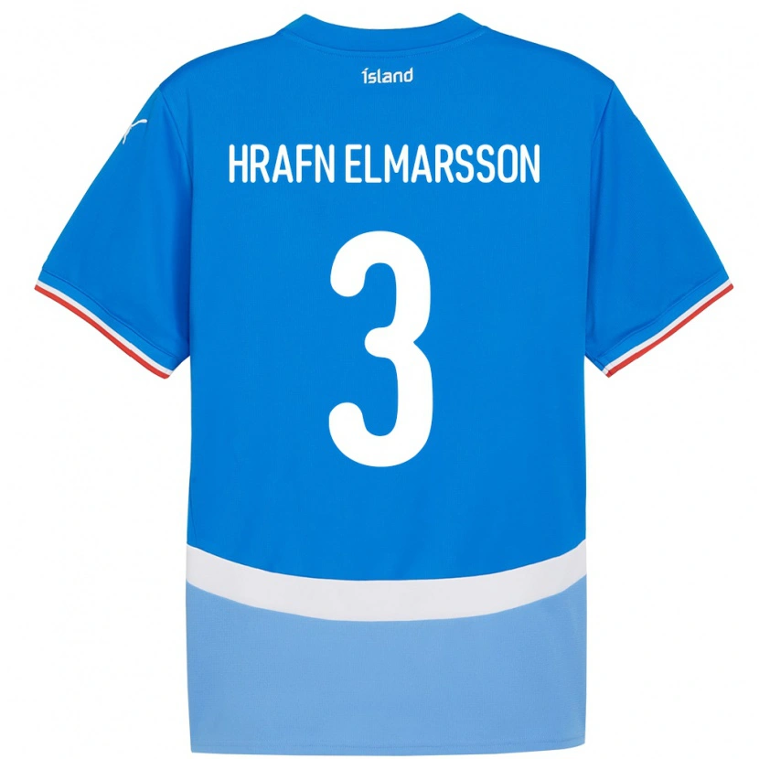 Danxen Kinder Island Leó Hrafn Elmarsson #3 Blau Heimtrikot Trikot 24-26 T-Shirt Schweiz