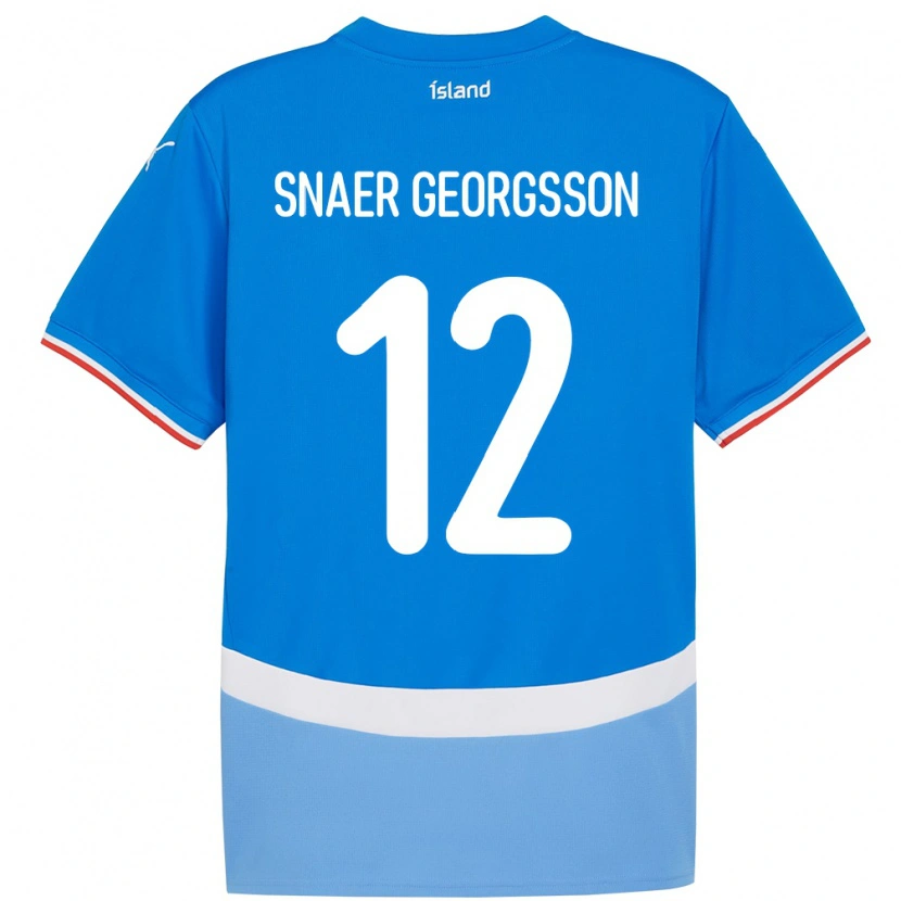 Danxen Kinder Island Halldór Snaer Georgsson #12 Blau Heimtrikot Trikot 24-26 T-Shirt Schweiz